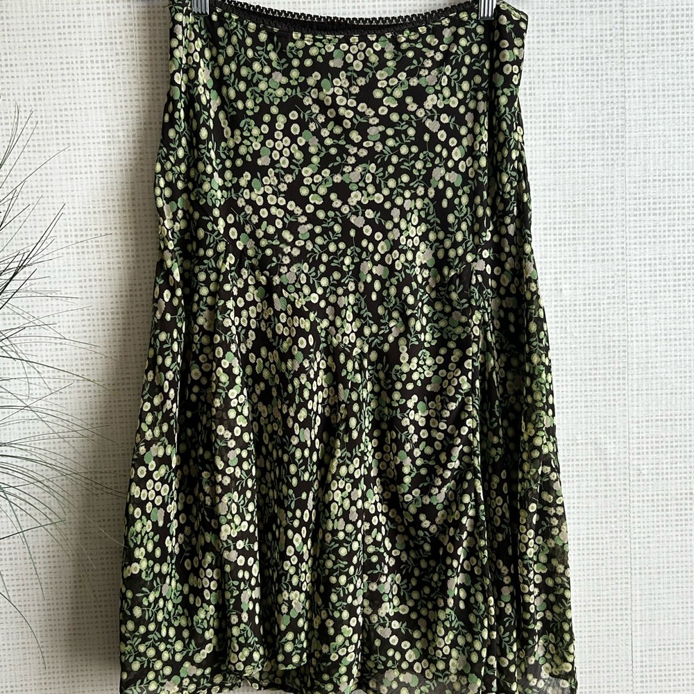 Jessica Floral Black and Green Women's Skirt